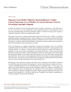 Supreme Court Holds &ldquo;Objective Reasonableness&rdquo;