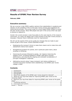 Peer Review Survey Results