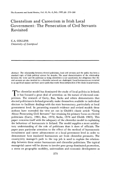 Clientelism and Careerism in Irish Local Government