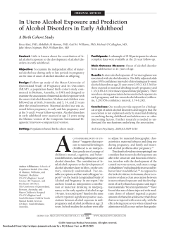 In Utero Alcohol Exposure and Prediction of Alcohol
