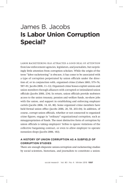 Is Labor Union Corruption Special?