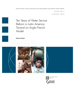 Ten Years of Water Service Reform in Latin America