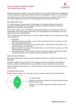 Carers Victoria research guides Text based searching