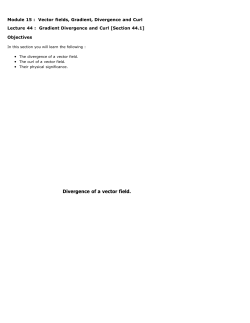 Lecture 44 : Gradient Divergence and Curl