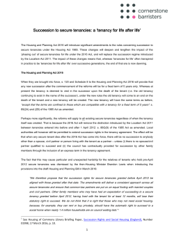 Succession to secure tenancies