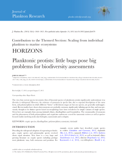 Planktonic protists: little bugs pose big problems