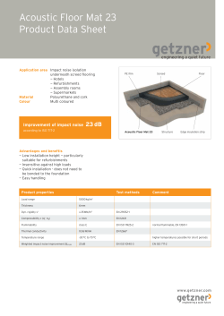 Acoustic Floor Mat 23 Product Data Sheet