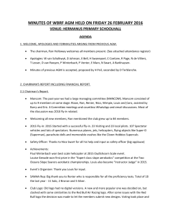 MINUTES OF WBRF AGM HELD ON FRIDAY 26 FEBRUARY 2016