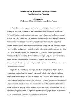 1 &copy;2014 Michael Bodel Journal of Emerging Dance Scholarship