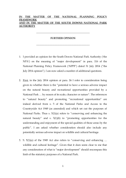 Supplementary Advice October 2014