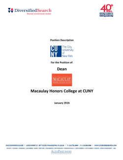 Dean Macaulay Honors College at CUNY