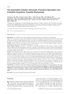 The Association between Varicocele, Premature Ejaculation and