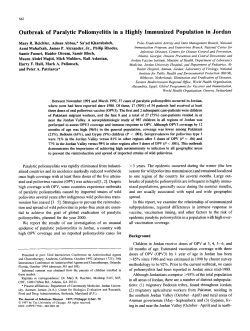 Outbreak of Paralytic Poliomyelitis in a Highly Immunized Population