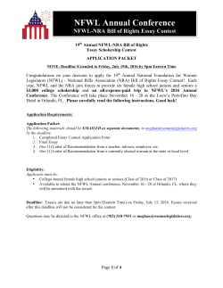 NFWL Annual Conference NFWL-NRA Bill of Rights Essay Contest