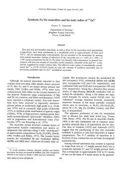 Synthetic Fe/Zn staurolites and the ionic radius of IvZn2*