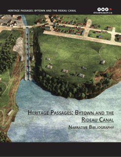 HERITAGE PASSAGES: BYTOWN AND THE RIDEAU CANAL