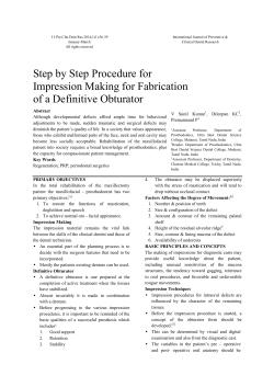 Step by Step Procedure for Impression Making for Fabrication of a