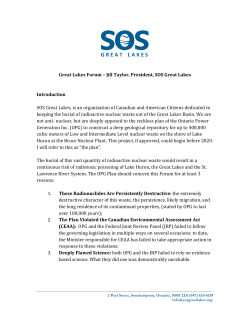 Great Lakes Forum &ndash; Jill Taylor, President, SOS Great Lakes