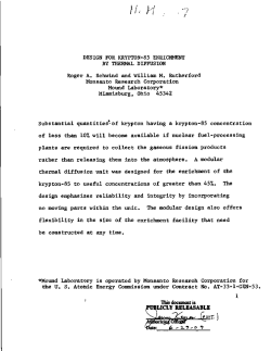 DESIGN FOR KRYPTON-85 ENRICHMENT BY