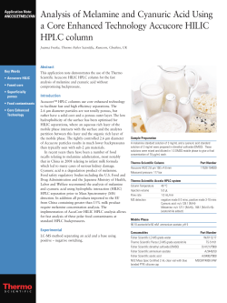 Analysis of Melamine and Cyanuric Acid Using a Core Enhanced