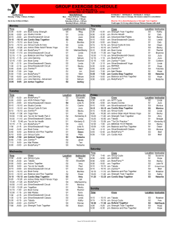 GROUP EXERCISE SCHEDULE