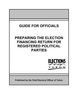 guide for officials preparing the election financing