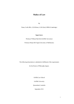 Malice of Law - Griffith University