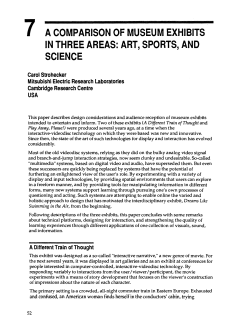 a comparison of museum exhibits in three areas: art, sports, and