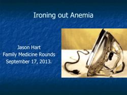 Anemia of Senescence? - Divisions of Family Practice