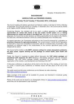 PRESS BACKGROUND AGRICULTURE and