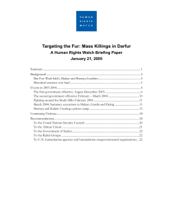 Targeting the Fur: Mass Killings in Darfur