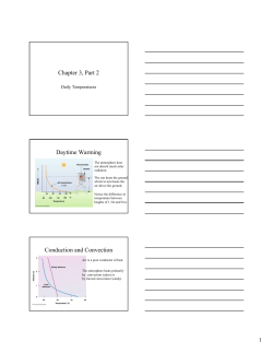 Chapter 3, Part 2 Daytime Warming Conduction and Convection