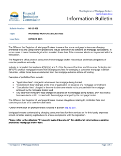 Prohibited Mortgage Broker Fees