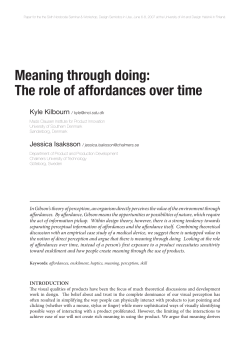 Meaning through doing: The role of affordances over time