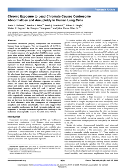 Chronic Exposure to Lead Chromate Causes