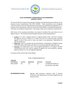Sarasota County Comprehensive Plan Amendment DEO 15-8ESR