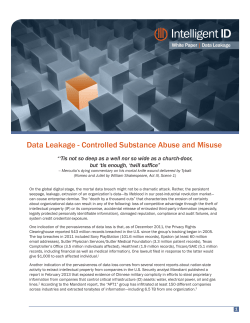 Data Leakage - Controlled Substance Abuse and