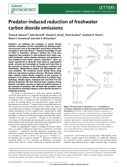 Predator-induced reduction of freshwater carbon dioxide emissions