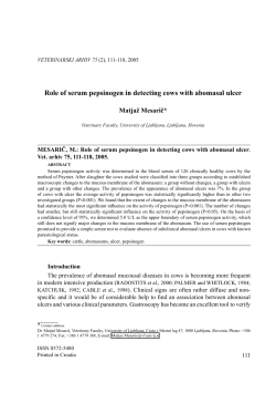 Role of serum pepsinogen in detecting cows with abomasal ulcer