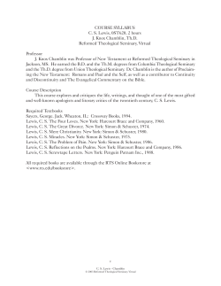 J. Knox Chamblin, Th.D. Reformed Theological Seminary, Virtual