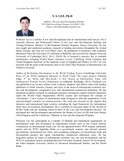 Professor Y.S. Lee - The Law and Development Institute