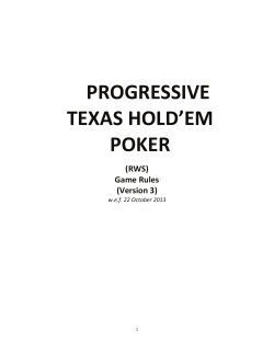 PROGRESSIVE TEXAS HOLD`EM POKER