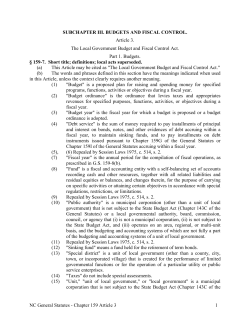 The Local Government Budget and Fiscal Control Act.