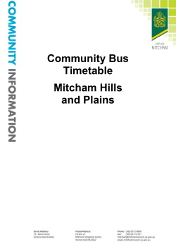 Community Bus Timetable Mitcham Hills and Plains