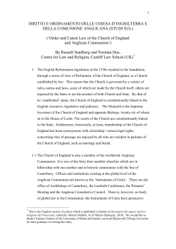 Order and Canon Law of the Church of England - ORCA