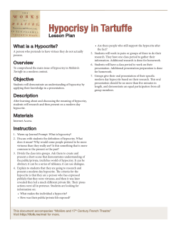 Hypocrisy in Tartuffe