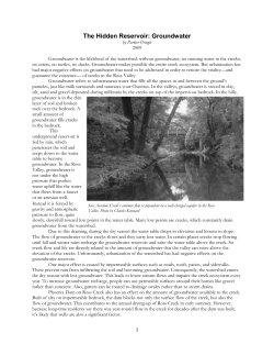 The Hidden Reservoir: Groundwater