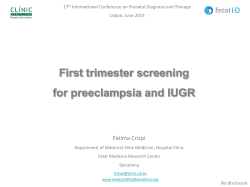 First trimester screening for preeclampsia and IUGR