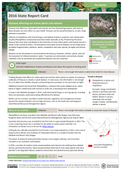 Diseases affecting our native plants and animals