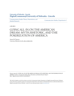 Going All-In on the American Dream - Myth, Rhetoric